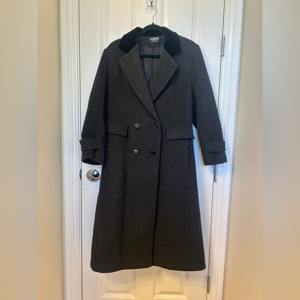 Karen Vintage Wool Cashmere Blend Trench Coat